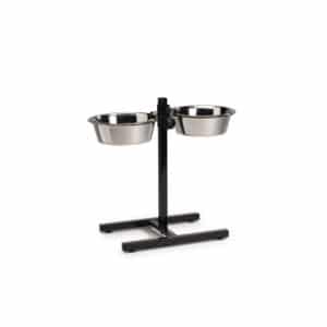 Beeztees H-Stand With 2 Stainless Steel Bowls 25cm