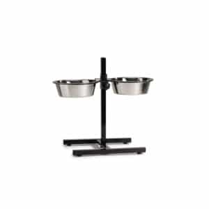 Beeztees H-Stand With 2 Stainless Steel Bowls 28cm