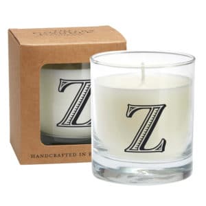 Z Alphabet Candle in Votive Glass