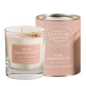 Pink Grapefruit Pastel Glass Candle