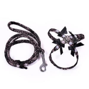 Harness Muzzle Kit + Leash W/ Lace & Pearls XSmall