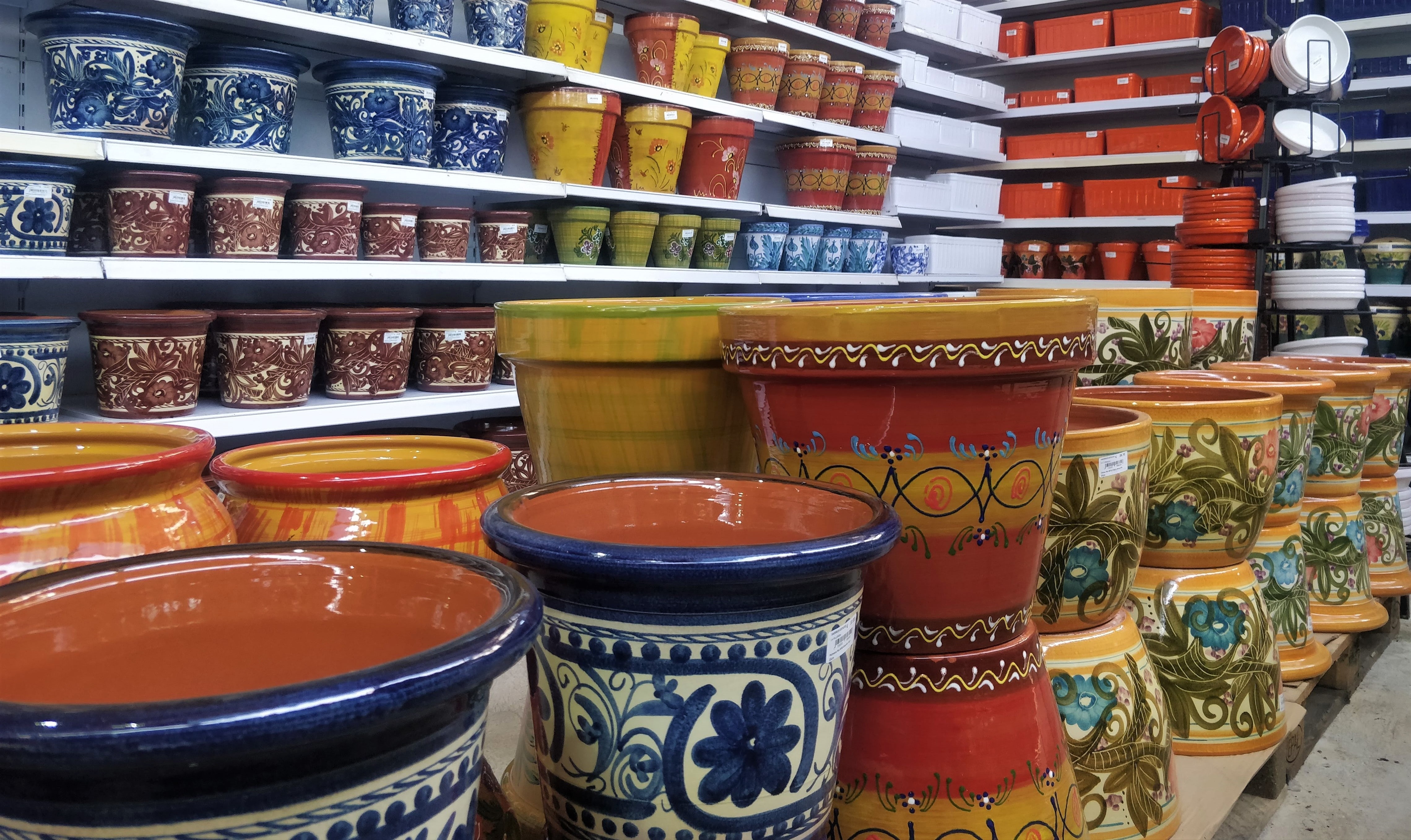 hand painted ceramic pots