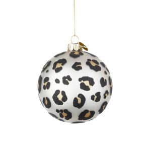 Wildlife Spotted Silver Glass Ball D80 Bauble