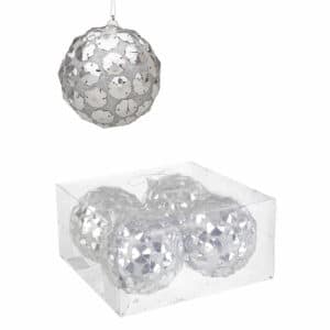 Savannah Silver Plastic Ball D100 Bauble