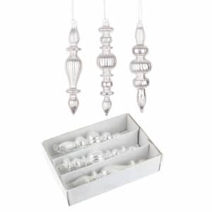 Motley Silver Glass Ornament Bauble