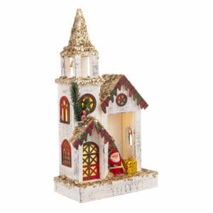 Wood White House With Led