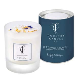 Bergamot & Honey Pastel Glass Candle