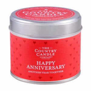 Happy Anniversary Sentiment Tin Candle
