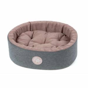 Lux Round Pet Bed Pink And Gray