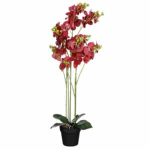 Artificial Orchid in Pot Red H90cm