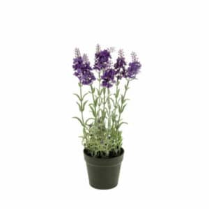 Artificial Lavender Bush 28cm Dark Blue in Plastic Pot 9cm