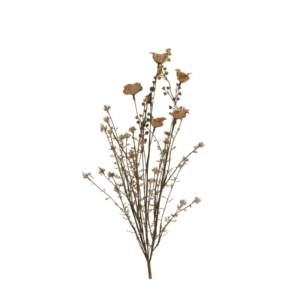 POPPY ARTIFICIAL BRANCH DRIED FLOWERS - H53 CM - BROWN