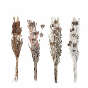 HOUSE OF SEASONS SPRAY PINE CONE 4 ASSORTED DISPLAY - L60CM