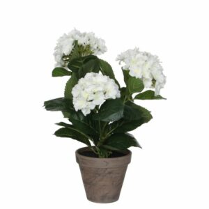 HORTENSIA ARTIFICIAL PLANT IN PLANT POT STAN - H40 X Ø35 CM - WHITE