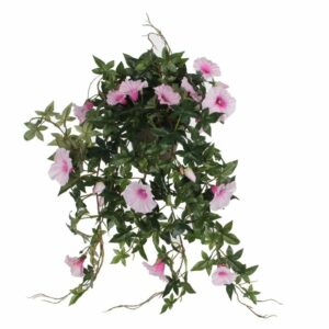 PETUNIA ARTIFICIAL HANGING PLANT IN POT - L50 X W45 X H25CM - PINK