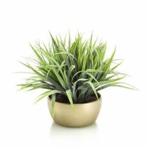 Grass bush 33cm green in pearlgold