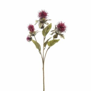 Artificial Safflower Spray x3 Burgundy 55cm