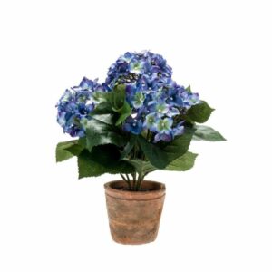 Artificial Hydrangea Bush H37cm dark blue