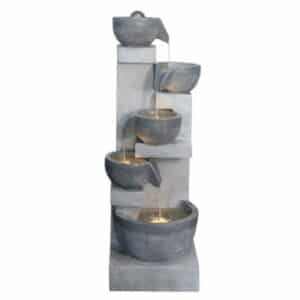 Water Fountain Wall Grey Bowls