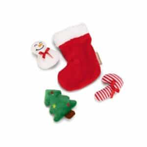 Beeztees Plush Cat Toy Xmas Stocking Red