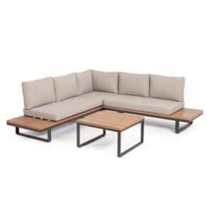 Zelmar Anthracite Corner Sofa Set With  Cushions Yk13