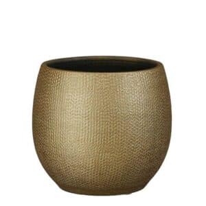 Porto pot round gold metallic - h17xd17cm