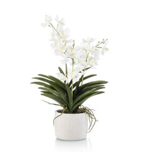 Artificial Vanda Orchid White H60cm in Pot