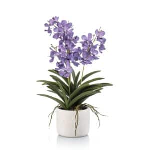 Artificial Vanda Orchid Purple H60cm in Pot