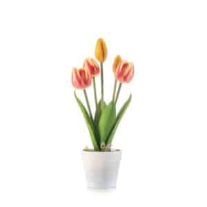 Artificial Tulip Yellow/Red H17cm in Pot