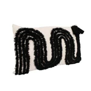 Fluffy Black Cushion 11D 35x60cm