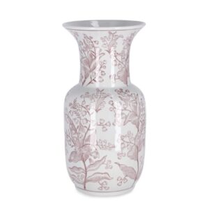 Cai Shaped Red and White Vase H35cm