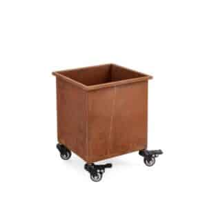Plant Stand Haik Square Rusty with Wheels Small
