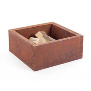 Nebraska Rust Square Low Fire Bowl 60x26h