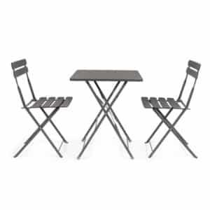 Yasmin Charcoal Folding Bistro Set