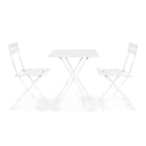 Yasmin White Folding Bistro Set