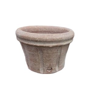 Terracotta Vaso Basso Rigato D25cm H20cm