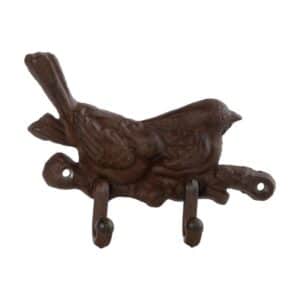 Bird Silhouette Double Cast Iron Hook