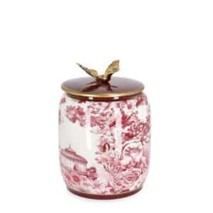 Zhen Red White Gold Vase With Lid H23cm
