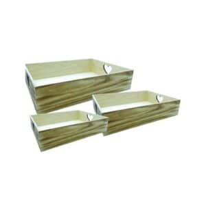 Wooden Serving Tray with Heart Handles