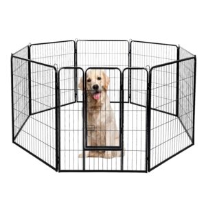 8-Panel Tall Aluminum Pen With 1 Door – D209cm