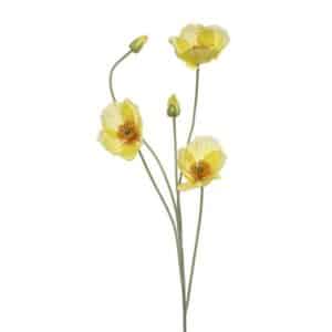 Artificial Poppy Spray Yellow 110cm
