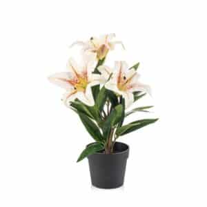 Artificial Lily Cream H33cm in Pot