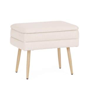 Olga White Single Bench With Storage