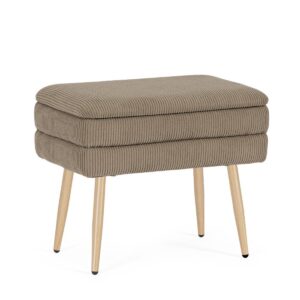 Olga Taupe Single Bench With Storage