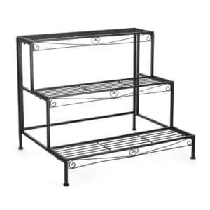 Alisha Black Flower Stairs with 3 Shelves