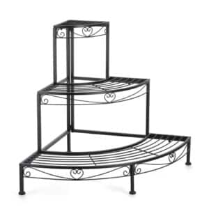 Alisha Black Corner Flower Stairs with 3 Shelves