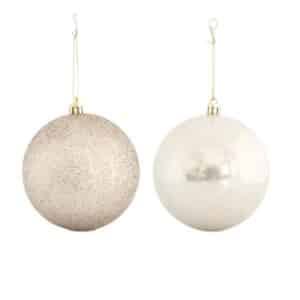 Beige Ball, 6pcs, (2 Pearl, 4 Glitter), 10cm
