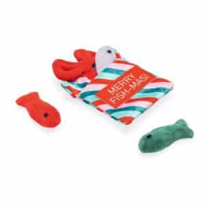 Beeztees Christmas Gift with Fish Plush Toy for Cats 15cm