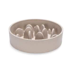 Designed by Lotte Pom Slow-Feeding Dog Bowl Beige