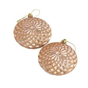 Plastic Ornament, 4 Pcs, Champagne W/Glitter, 8cm